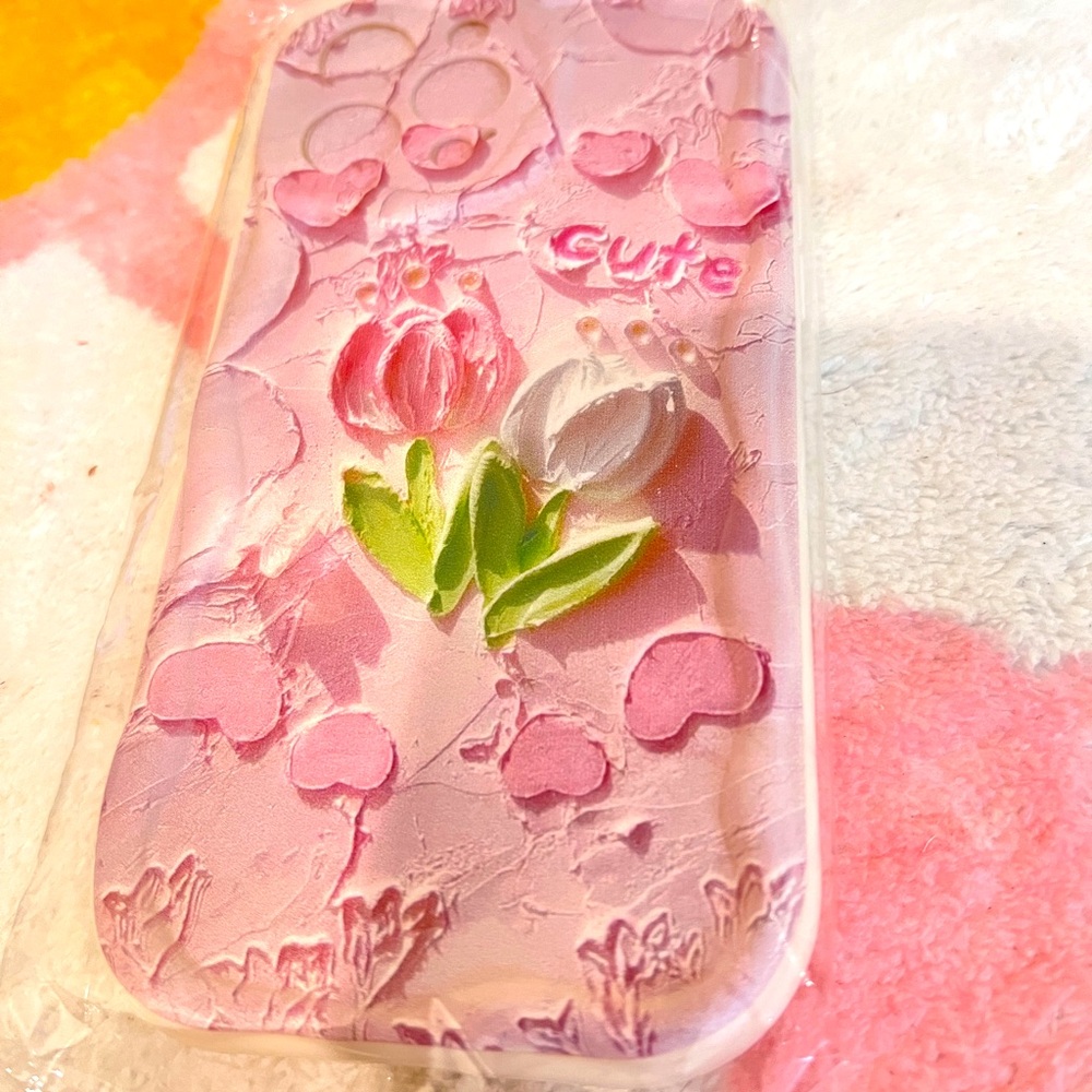 Cute Pink and White Phone Case for iPhone 13 Pro Max